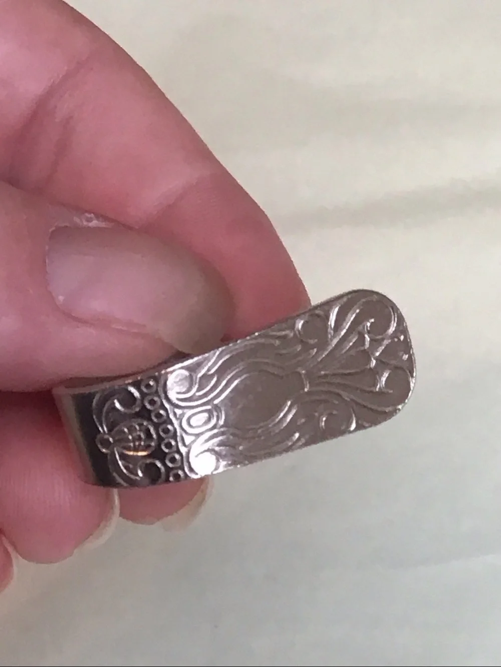 Vintage Silver Spoon Ring, Adjustable